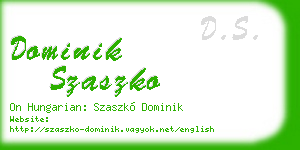 dominik szaszko business card