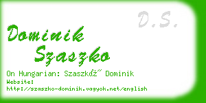 dominik szaszko business card